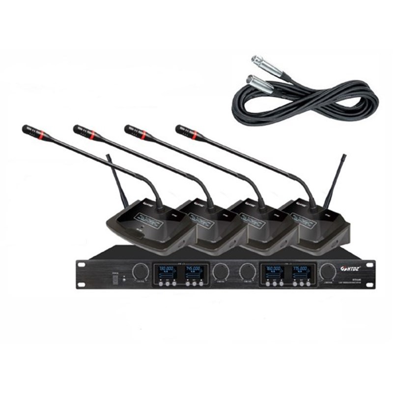 HTDZ HT-640 T 4lü Kablosuz Kürsü Tipi Mikrofon Sistemi