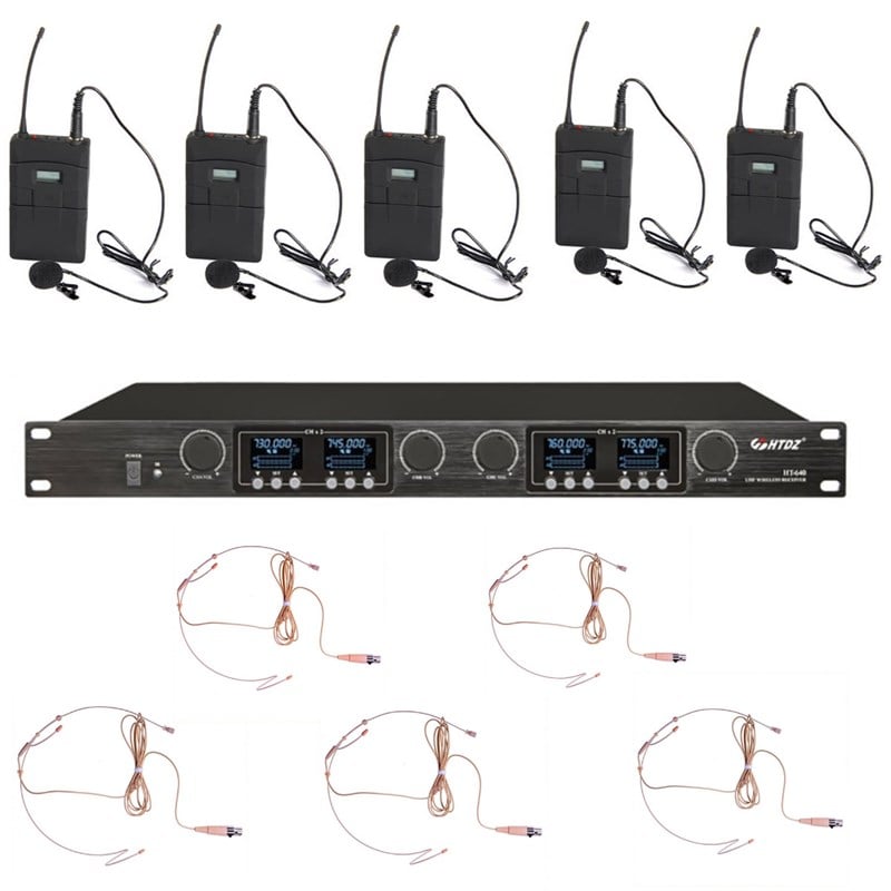 HTDZ HT-680 Y5 Kablosuz 5'li Yaka + Headset Mikrofonu