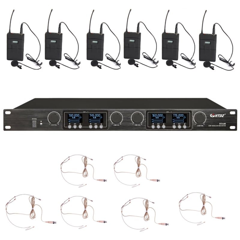 HTDZ HT-680 Y6 Kablosuz 6'li Yaka + Headset Mikrofon Seti