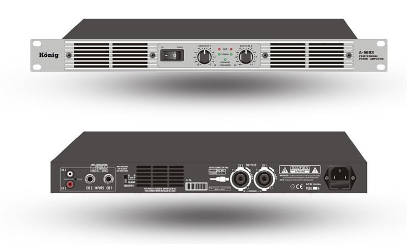 KÖNİG A-600/S 8 ohm 400 W - 4 ohm 600 W Power Anfi