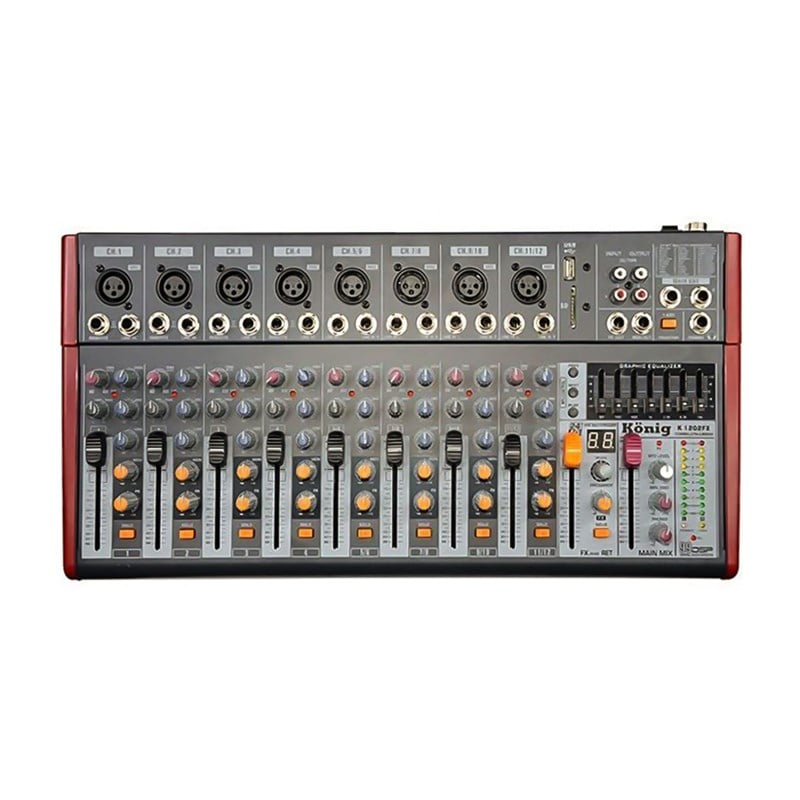 König K-1202 FX 12 Kanal Ultra İnce Deck Mikser