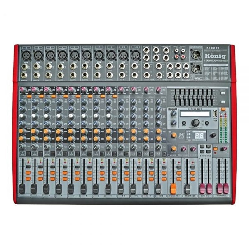 KÖNİG K-1601 FX 16 Kanal Ultra İnce Deck Mikser