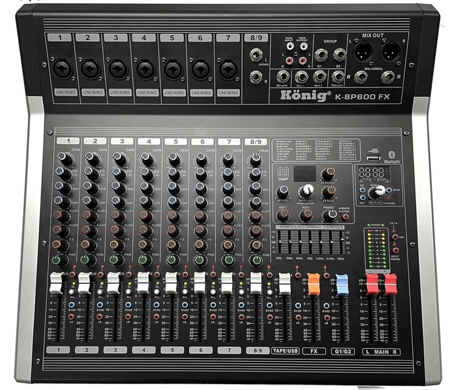 König K-8 P600 FX DIAMOND 2x300Watt 9 Kanal Power Mikser