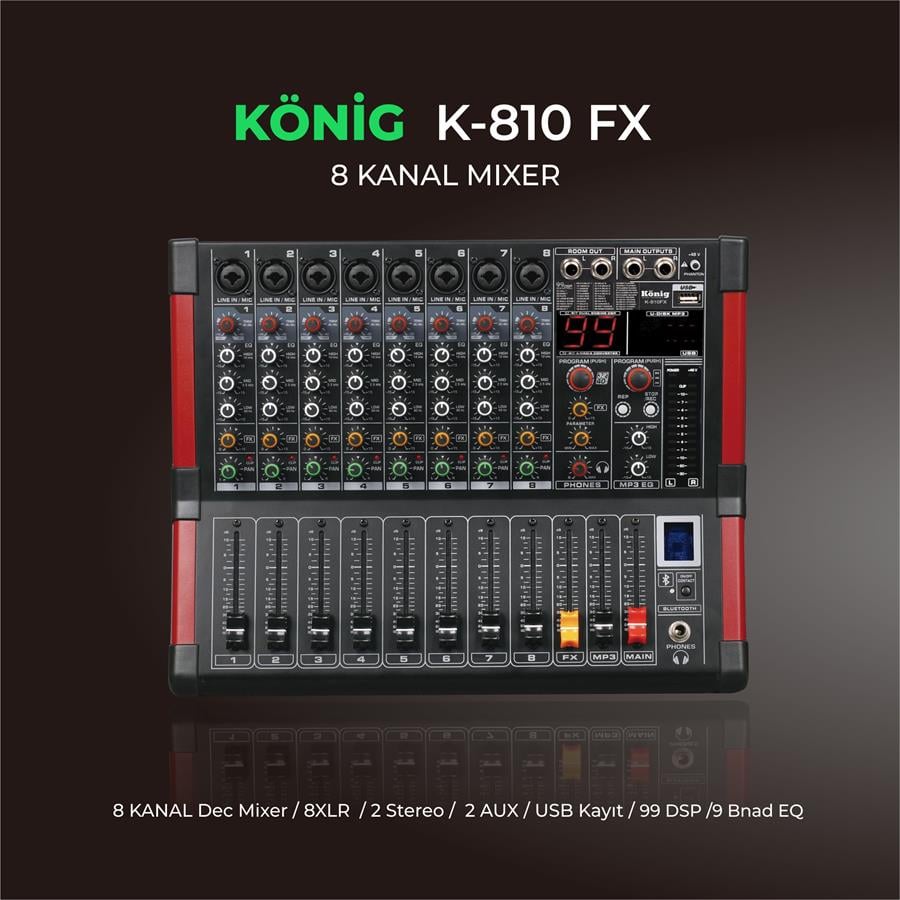 König K-810 FX DIAMOND 8 Kanal Deck Mikser