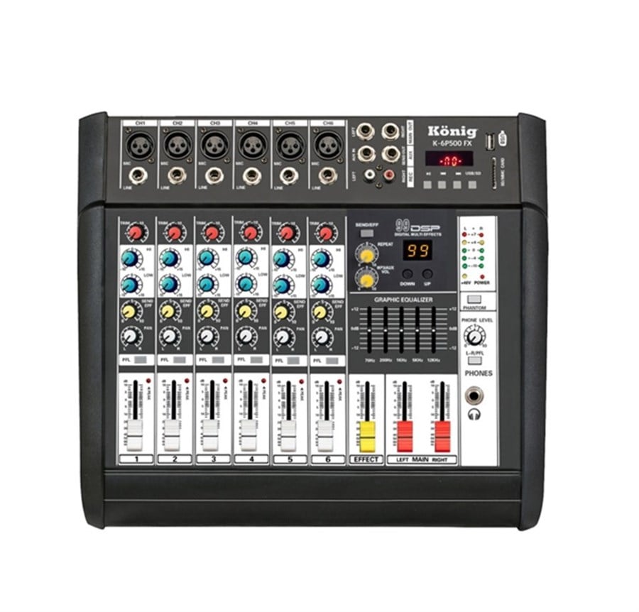 König K6 P500 FX DIAMOND 2x250Watt 6 Kanal Power Mikser