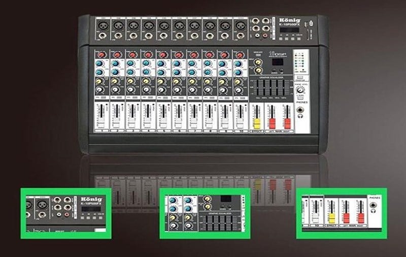 König K6-P500FX 2x250 Watt 6 Kanal Amfili Mikser