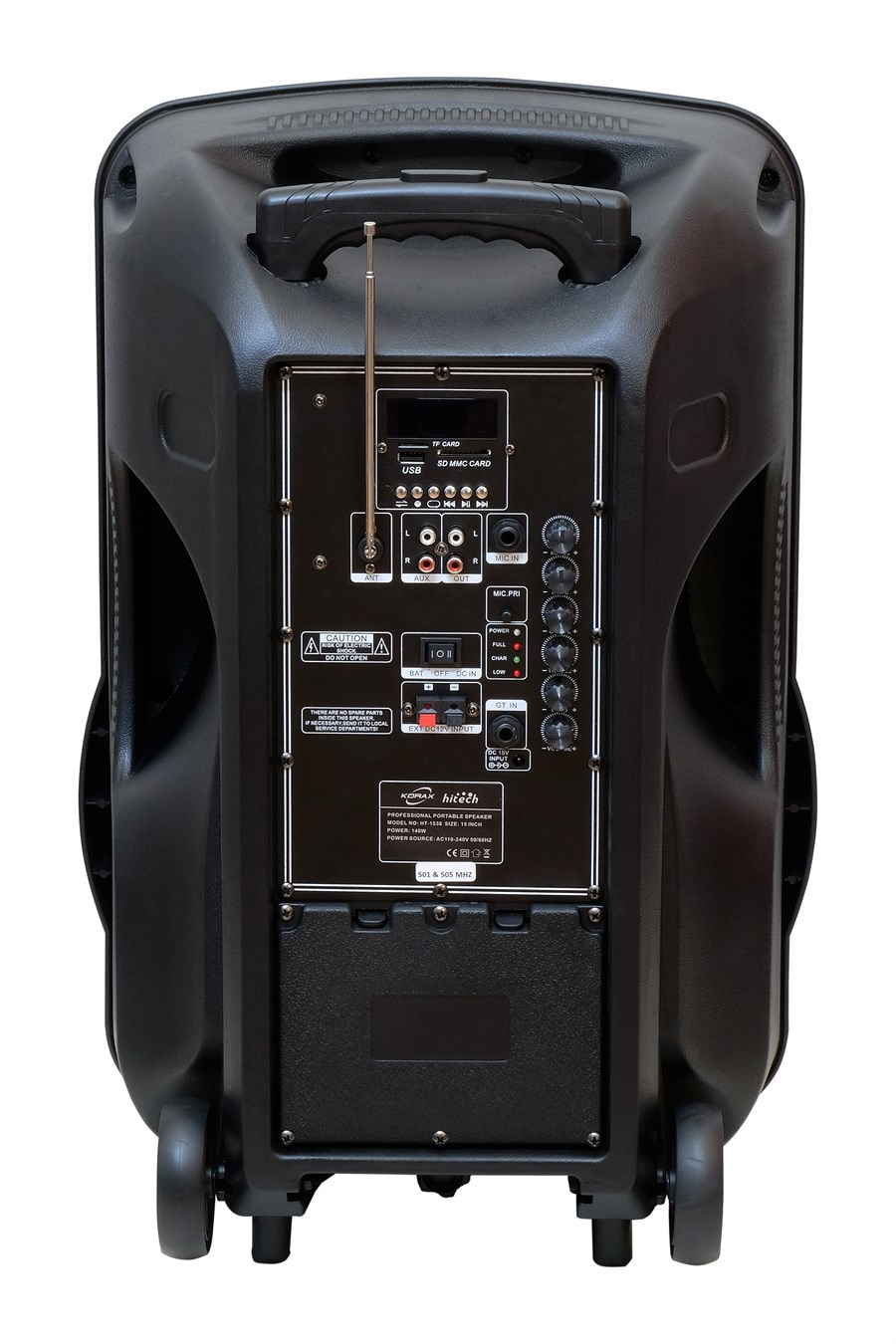 Korax HT-1538 500 Watt 15'' 38 cm 2 Yollu Taşınabilir Aktif Hoparlör