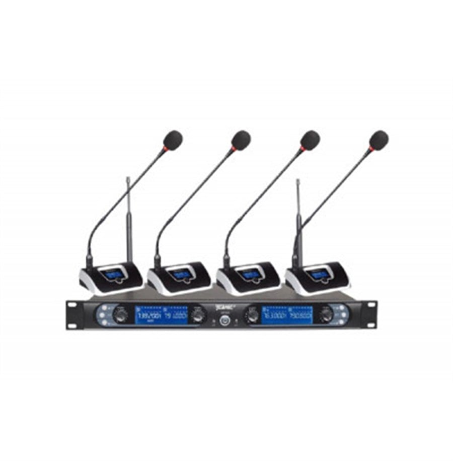 Kraftig U3104M Kablosuz Uhf Mavi Ekran Kürsü Mikrofonu