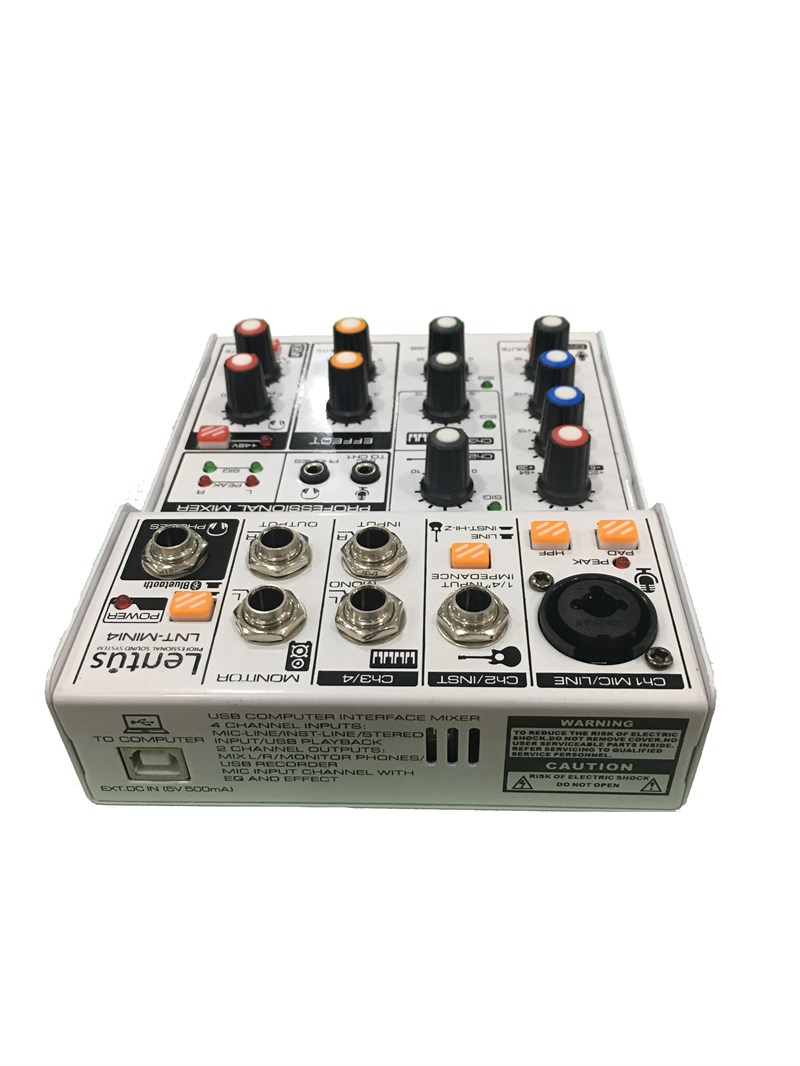 Lentus LNT-MINI4 4 Kanallı Deck Mikser USB 2.0 Bilgisayar Bağlantısı 16 Bit Kayıt