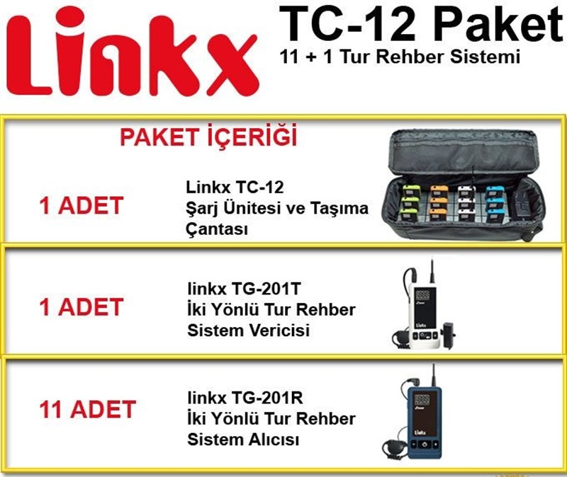 Linkx Paket TC-12 Tur Rehber Sistemi