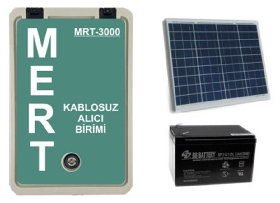 Mert MRT-3000 Güneş Panelli 80 Watt 10Ah Şarjlı Kablosuz Anons Alıcısı