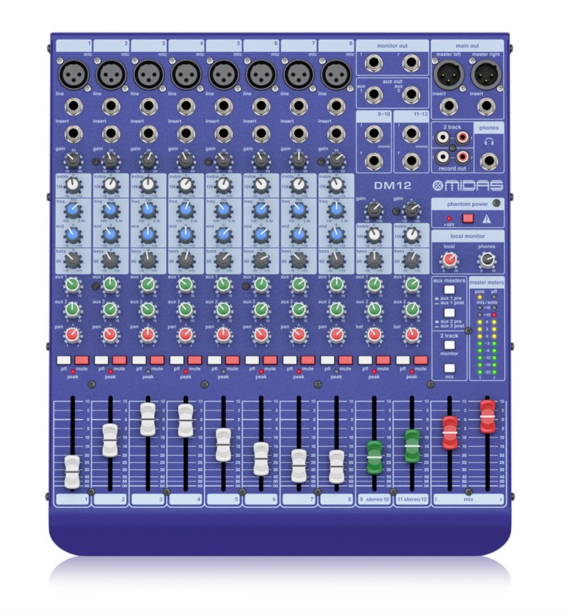 Midas DM12 - 12 Giriş Analog Live ve Stüdyo Mikseri