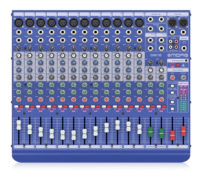 Midas DM16 - 16 Giriş Analog Live ve Stüdyo Mikseri