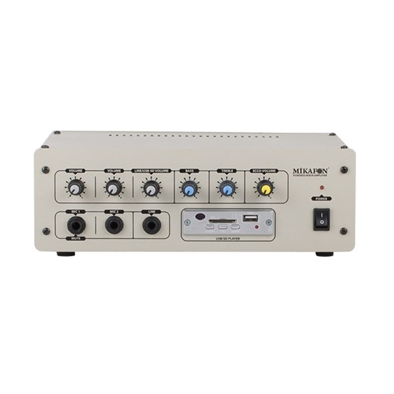 Mikafon B101U - 12V/100W Araç Tipi Ekolu Anfi USB/SD Girişli