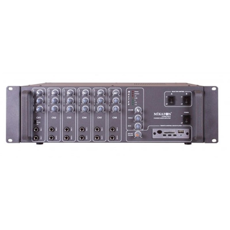 Mikafon B7631 300W 100V 4-8 ohm SD/USB 6 mono 6 stereo Mikser Anfi
