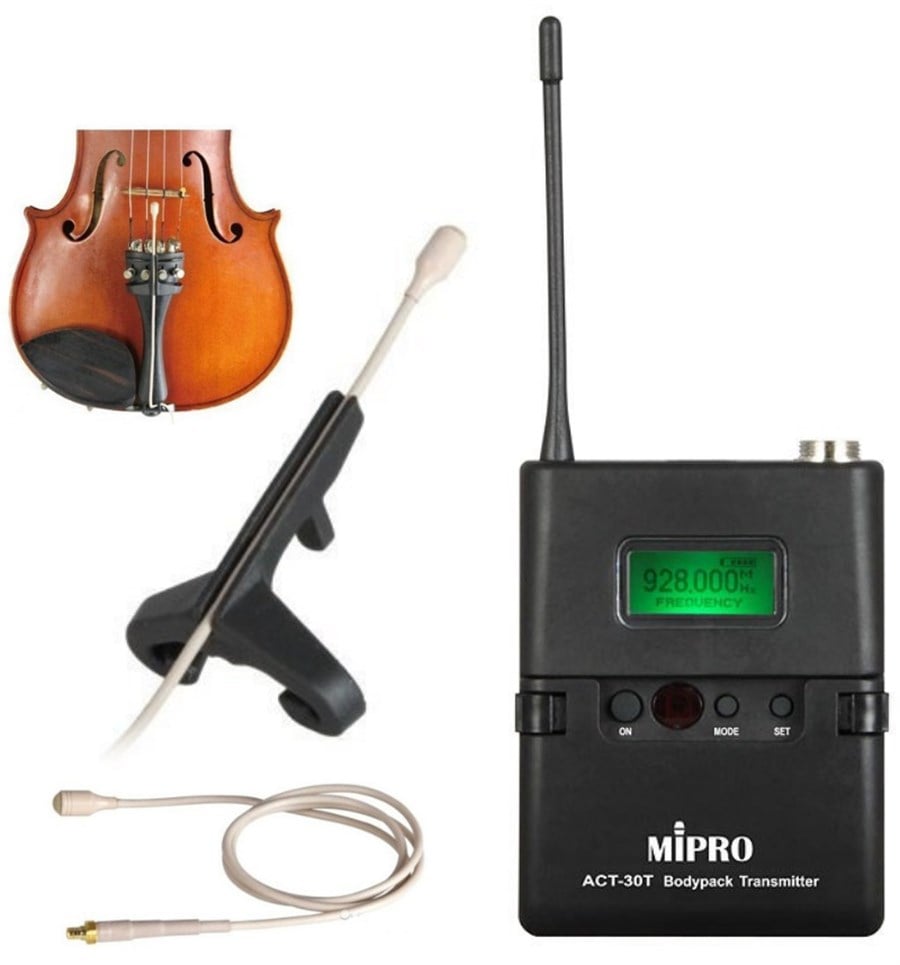 Mipro ACT-30T Kablosuz Verici + CV-100 Keman İçin Mikrofon Telsiz Seti