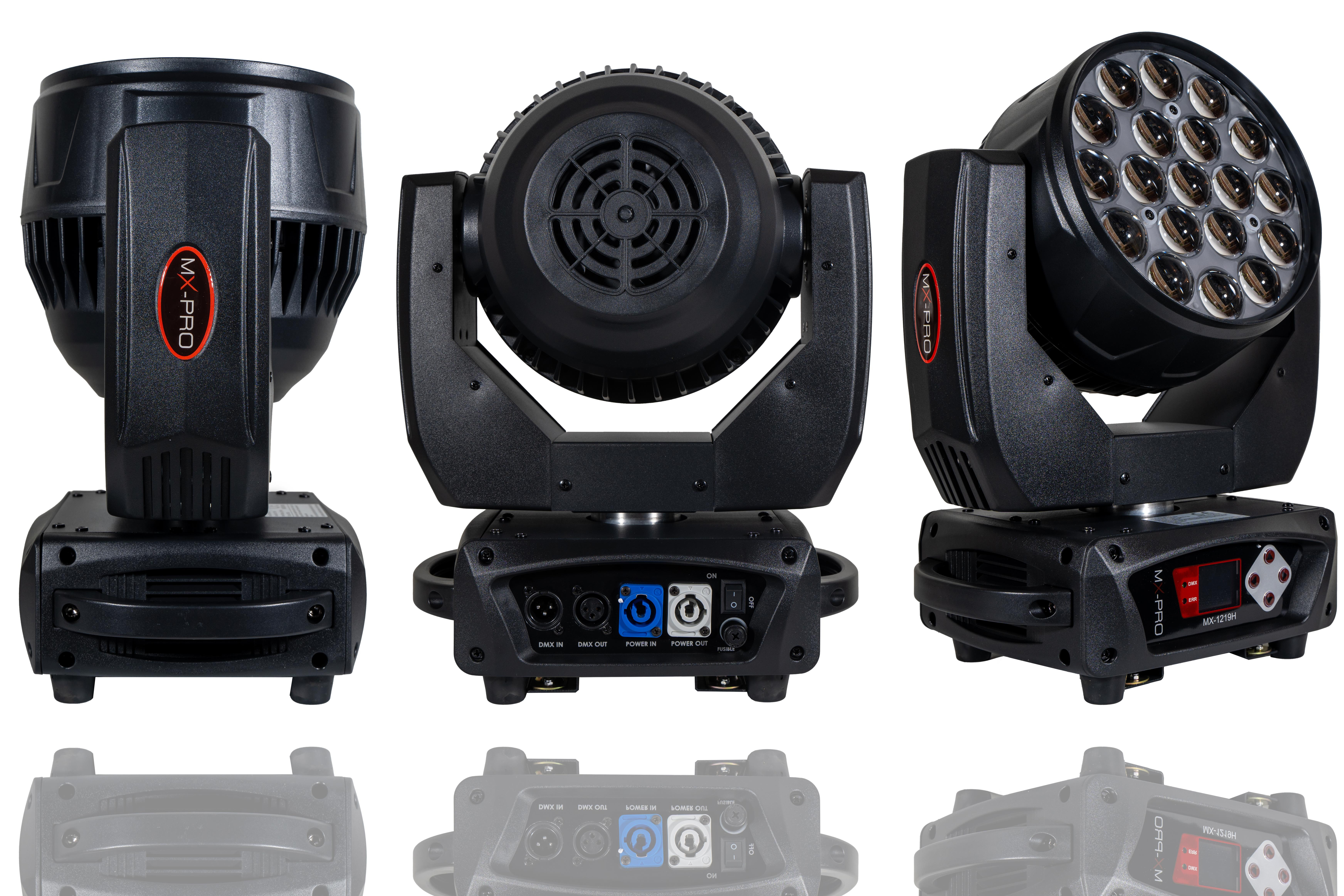 MX-PRO MX-1219H 12x19W LED Zoom Wash Moving Light