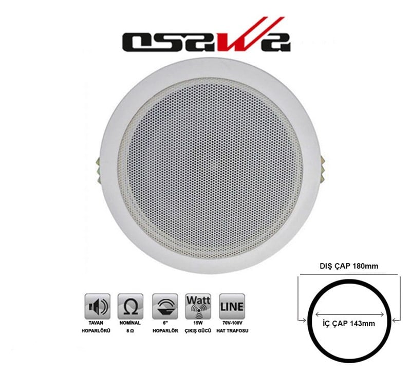 Osawa OSW-601 Hat Trafolu Tavan Hoparlörü