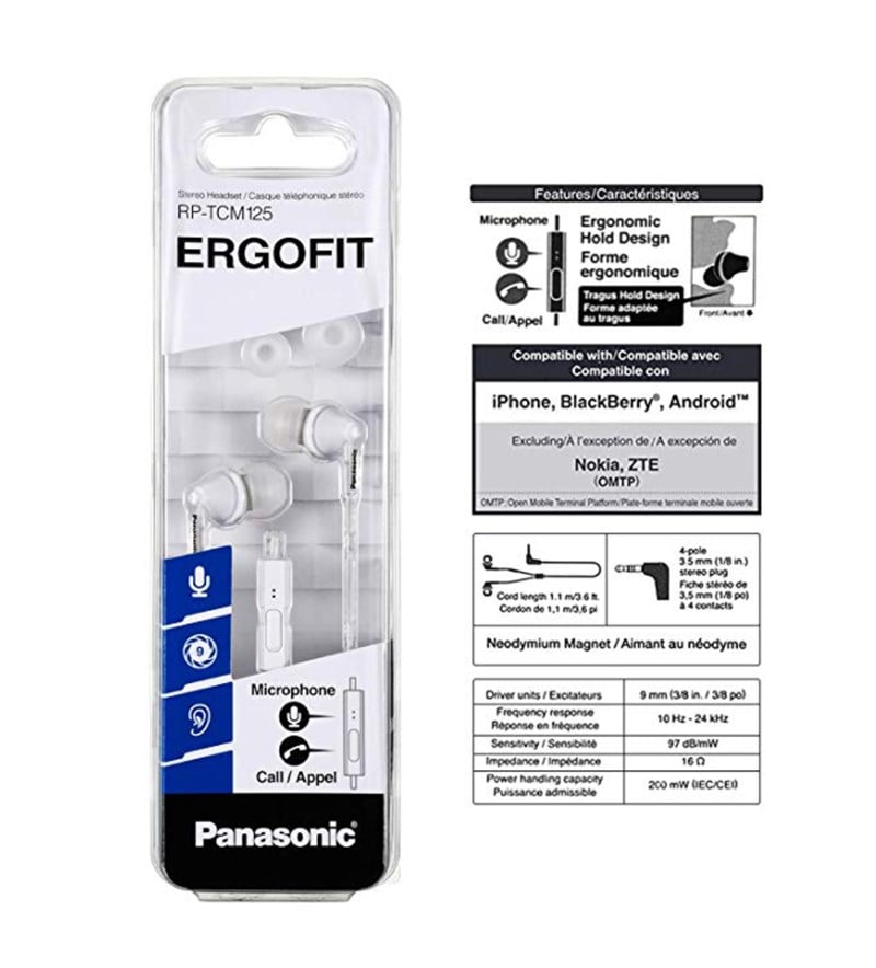 Panasonic RP-TCM125E-W Kulak İçi Mikrofonlu Kulaklık (Beyaz)