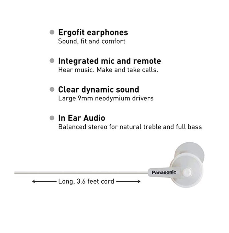 Panasonic RP-TCM125E-W Kulak İçi Mikrofonlu Kulaklık (Beyaz)