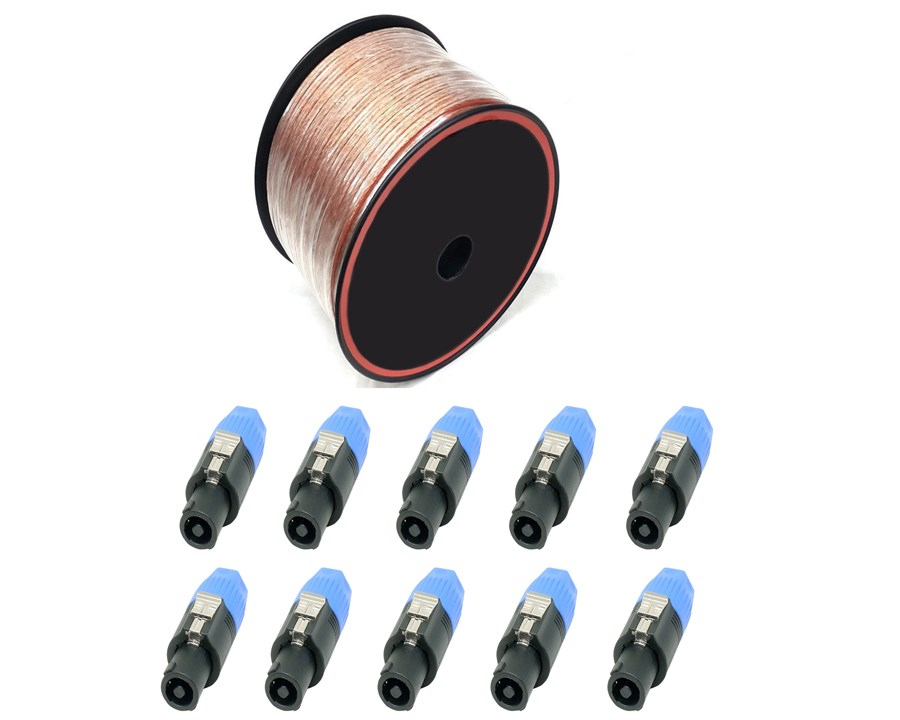 Provoice 2x1mm Hoparlör Kablosu 10'lu Speakon Konnektör Paketi