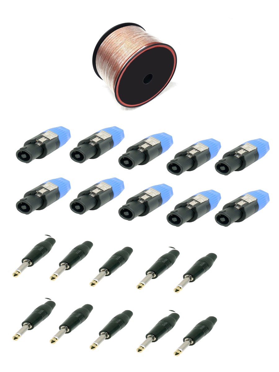 Provoice 2x1mm Hoparlör Kablosu 20+10 Jak Speakon Konnektör Paketi