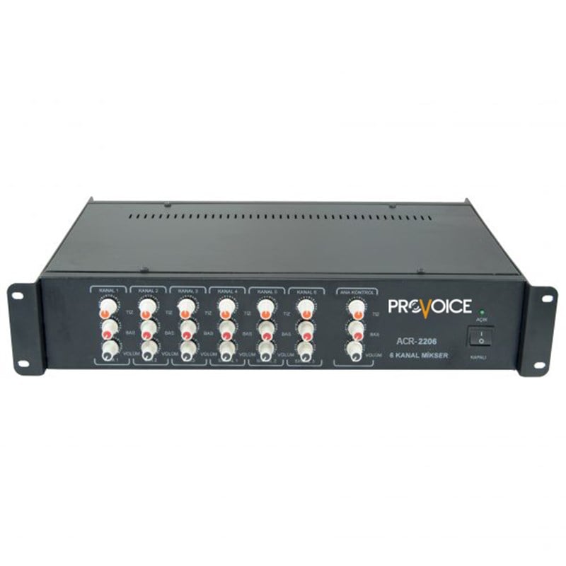 Provoice ACR-2206 Anons Sistemi 6 Kanal Mikser Ünitesi