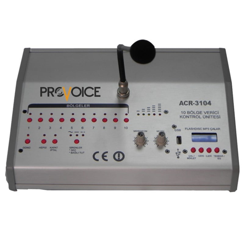 Provoice ACR-3104 B-10 USB Girişli 10 Bölge Verici Konsol