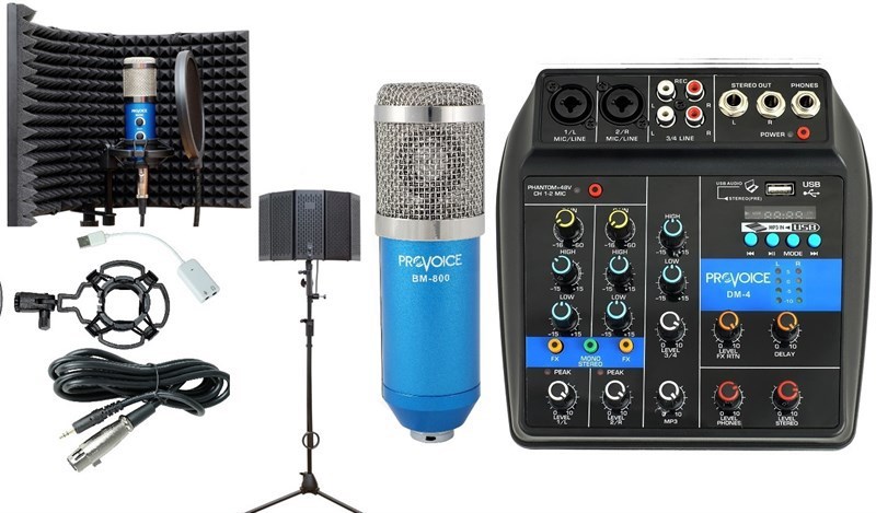 Provoice Audio BM-800 Full Studyo Üst Seviye Mavi Ses Kayıt Seti