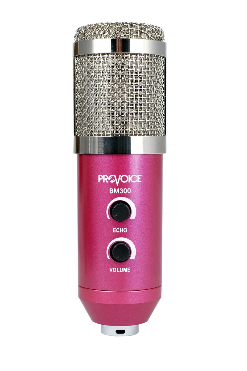 Provoice BM-300 Stüdyo Mikrofon+ AS-21 Stand+ Pop Filtre Full Set (Pembe)