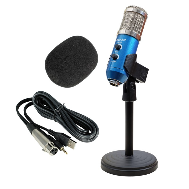 Provoice BM-300 Tak Çalıştır Stüdyo Mikrofonu + MT-15S Stand (Mavi)