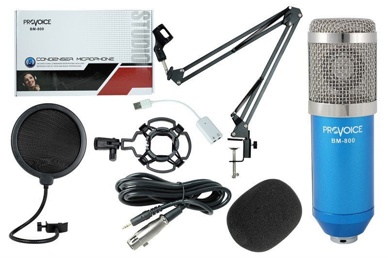 Provoice BM-800 Mikrofon+ Mikser +Stand Stüdyo Kayıt Seti