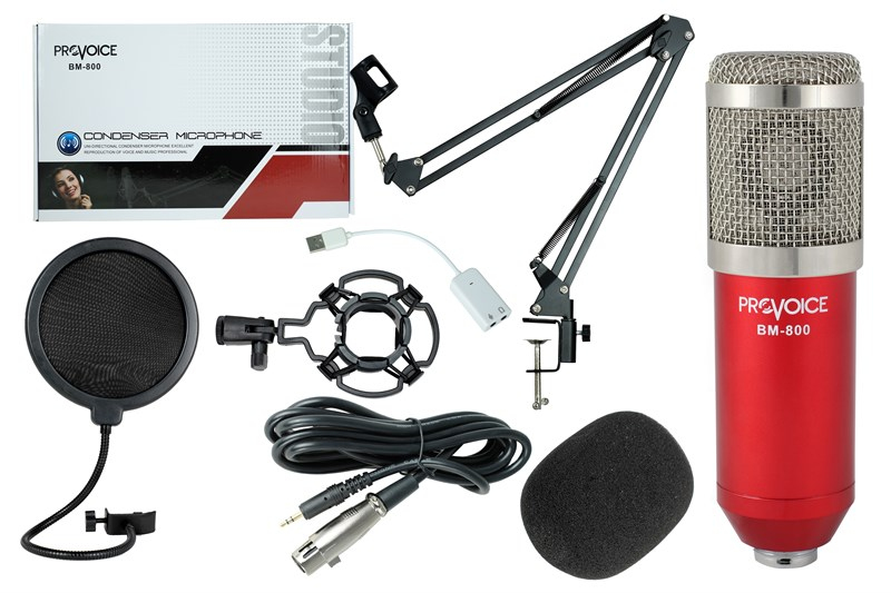 Provoice BM-800 Mikrofon+ Mikser +Stand Stüdyo Kayıt Seti