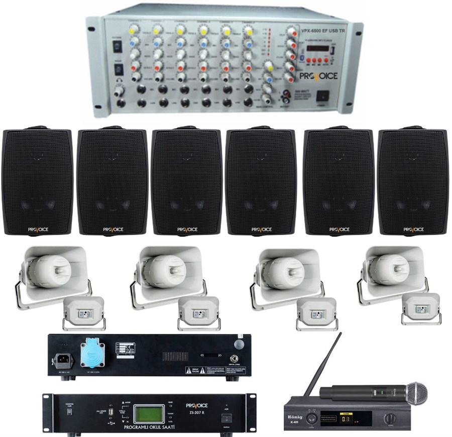 Provoice İç-Dış Okul Ses Sistemi Full Paket-6