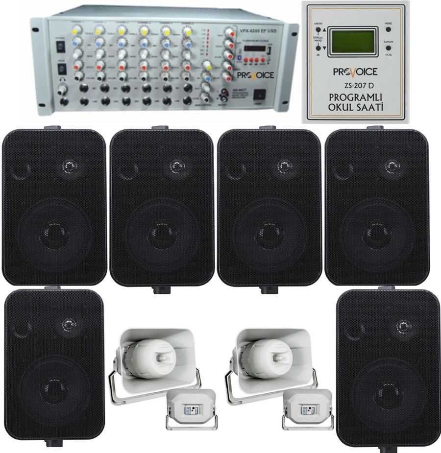 Provoice İç-Dış Okul Ses Sistemi Full Paket-3