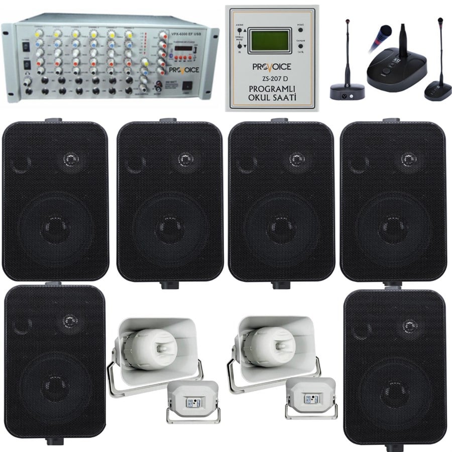 Provoice İç-Dış Okul Ses Sistemi Full Paket-4