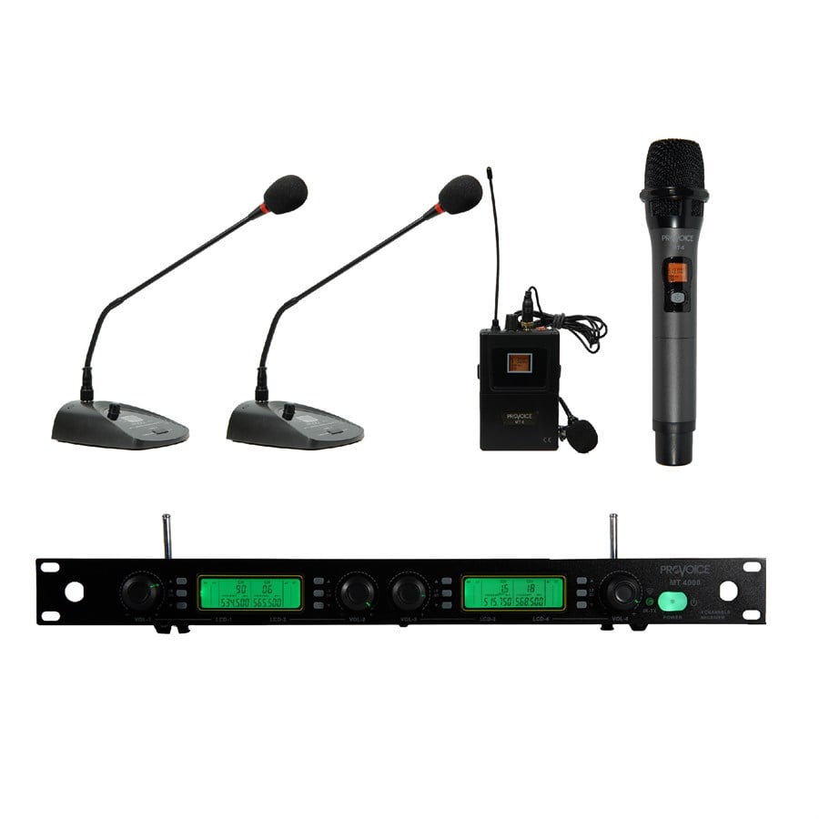 Provoice MT-4000-2EYK Kablosuz 1 El 1 Yaka 2 Masa Mikrofonu
