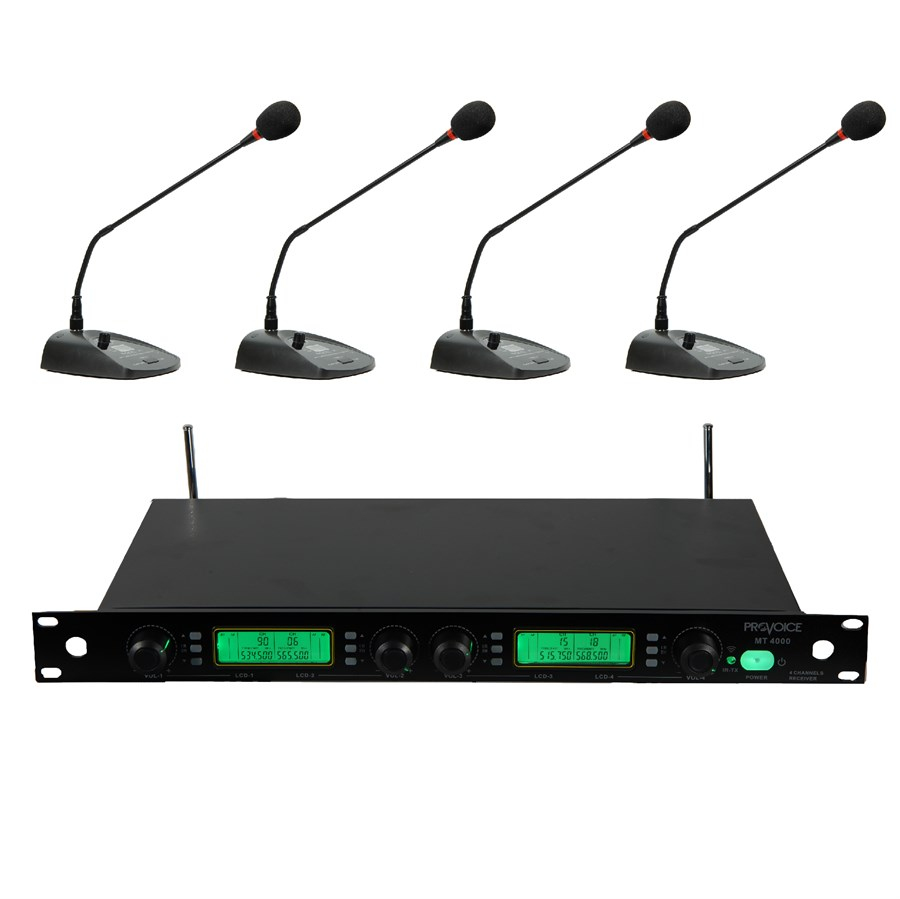 Provoice MT-4000-4K Kablosuz 4'lü Kürsü Masa Mikrofonu
