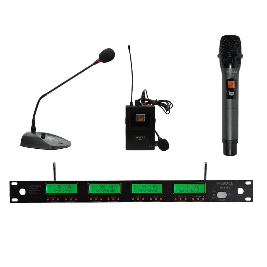 Provoice MT-8000-7SET Kablosuz Değiştirilebilir 7'li Mikrofon Seti