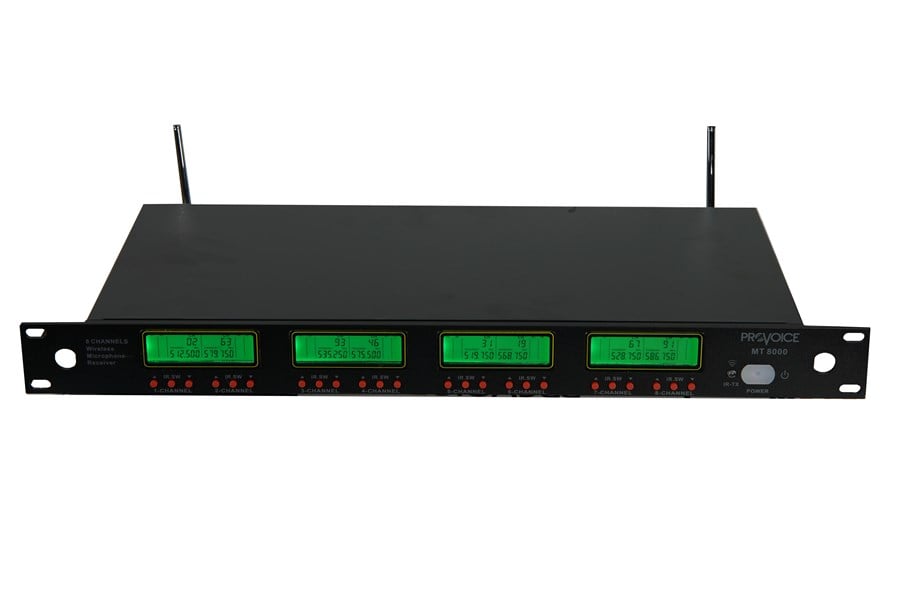 Provoice MT-8000 8 Kanal Çift Anten  UHF Band Kablosuz Receiver