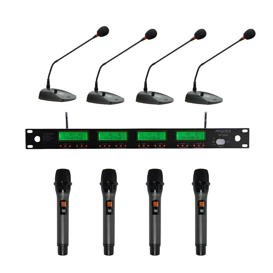 Provoice MT-8000-8EK Kablosuz 4 Masa 4 El Mikrofonu