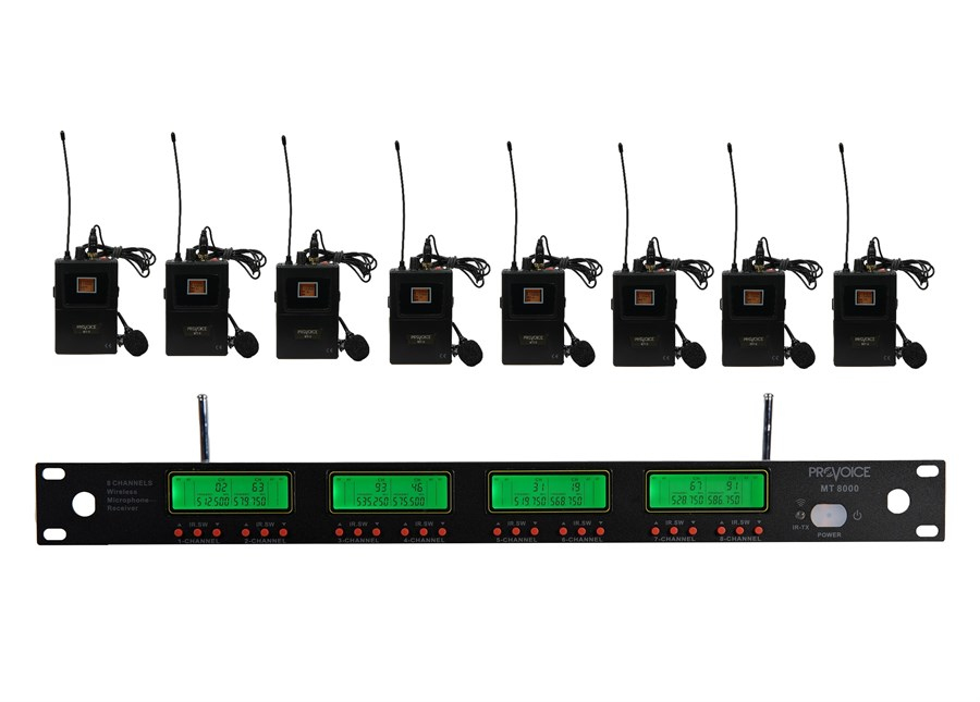 Provoice MT-8000-8Y Kablosuz 8'li Yaka Mikrofonu