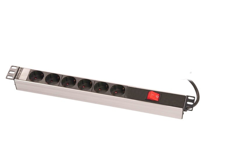Provoice Schuko Tip 19” 1U Anahtarlı 6'lı Priz Grubu
