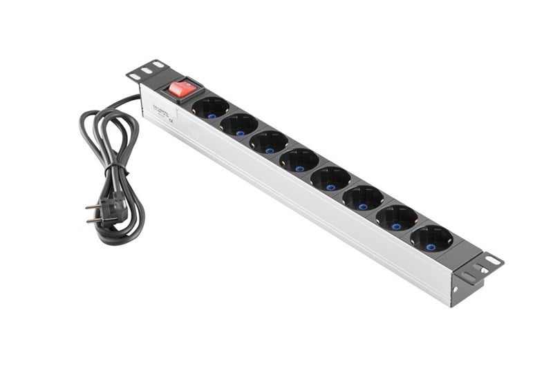 Provoice Schuko Tip 19” 1U Anahtarlı 8'li Priz Grubu