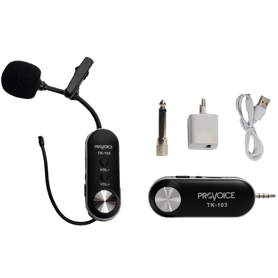 Provoice TK-103 Kablosuz Şarjlı Yaka Mikrofon
