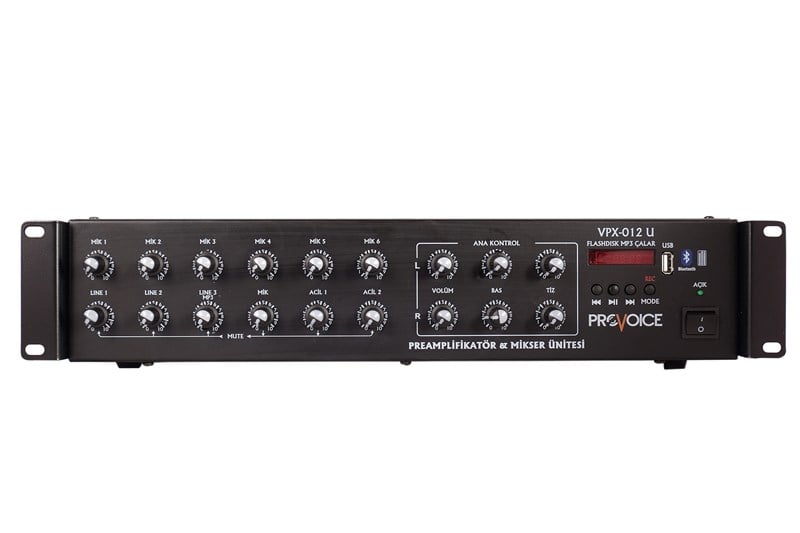 Provoice VPX-012U USB'li 12 Kanal Preamplifikatör ve Mikser Ünitesi