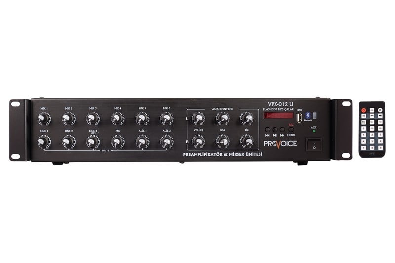 Provoice VPX-012U USB'li 12 Kanal Preamplifikatör ve Mikser Ünitesi