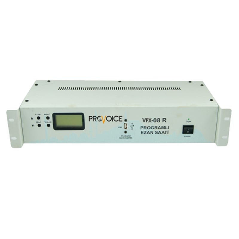 Provoice VPX-08R Programlı Ezan Saati Ezanmatik (Rack Tipi)