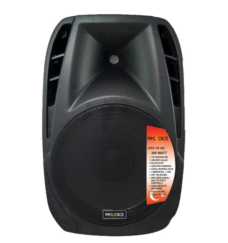 Provoice VPX-15 AC 300 Watt 15 inç Taşınabilir Hoparlör Sistemi