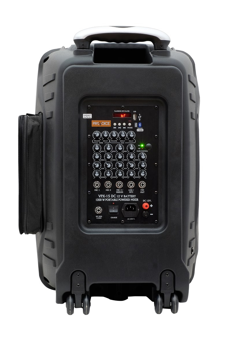 Provoice VPX-15 DC 12 inch 1200 Watt Taşınabilir Hoparlör Sistemi